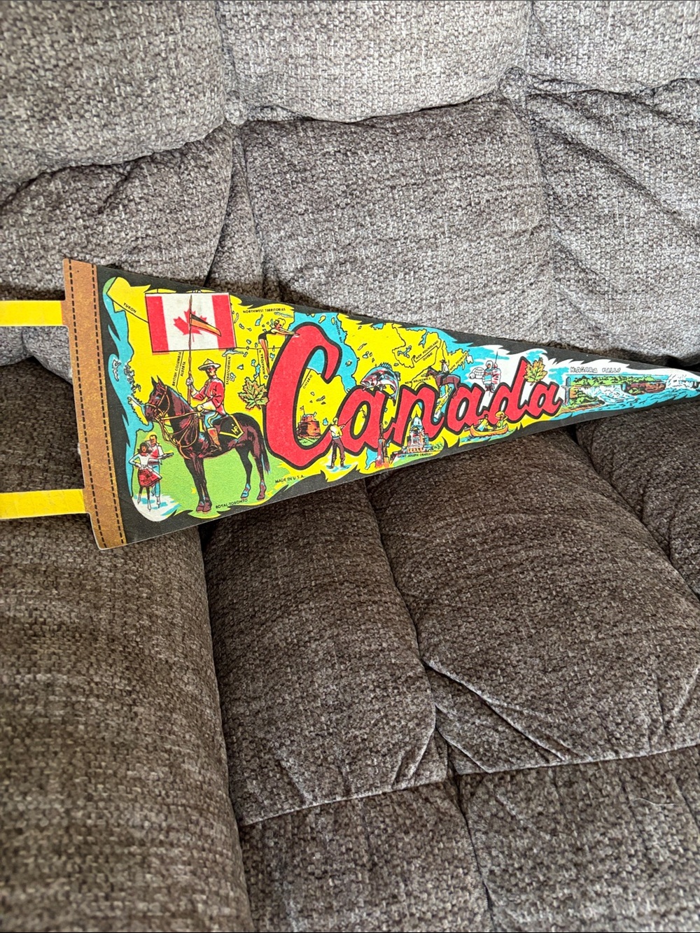 Vintage Canada Souvenir Pennant - Bright Multi-Color